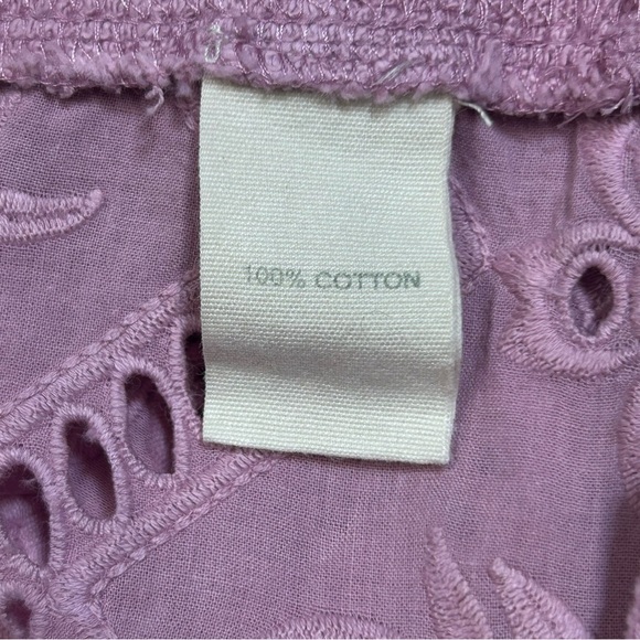 Anthropologie Forever That Girl Lavender Eyelet  Balloon Sleeve Sweatshirt M - Picture 7 of 16